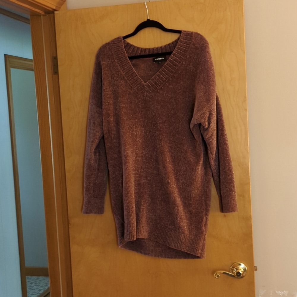 Oversized velvet sweater dress